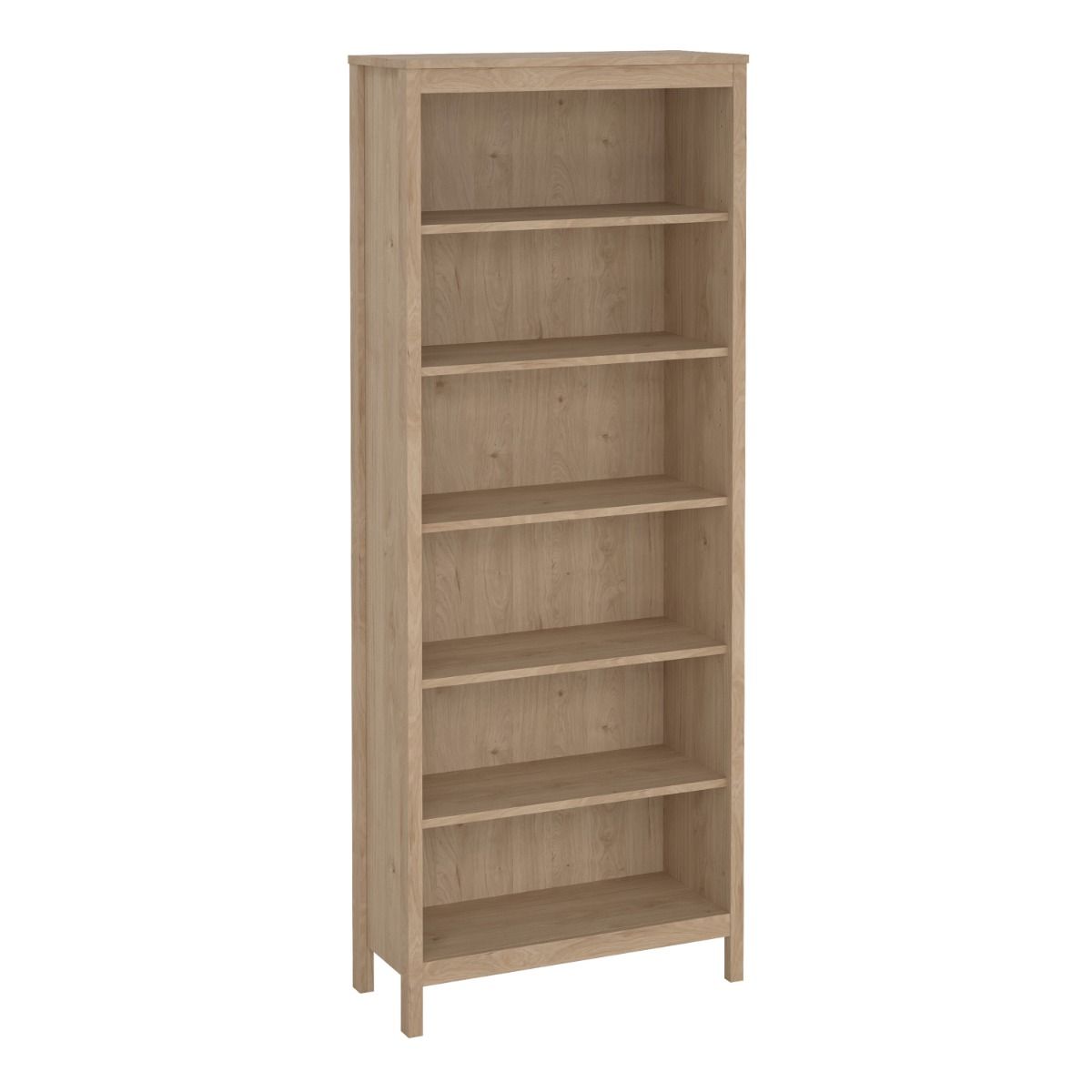Barcelona Tall Bookcase with 6 shelves in Jackson Hickory Oak - INSIDE HOUSE