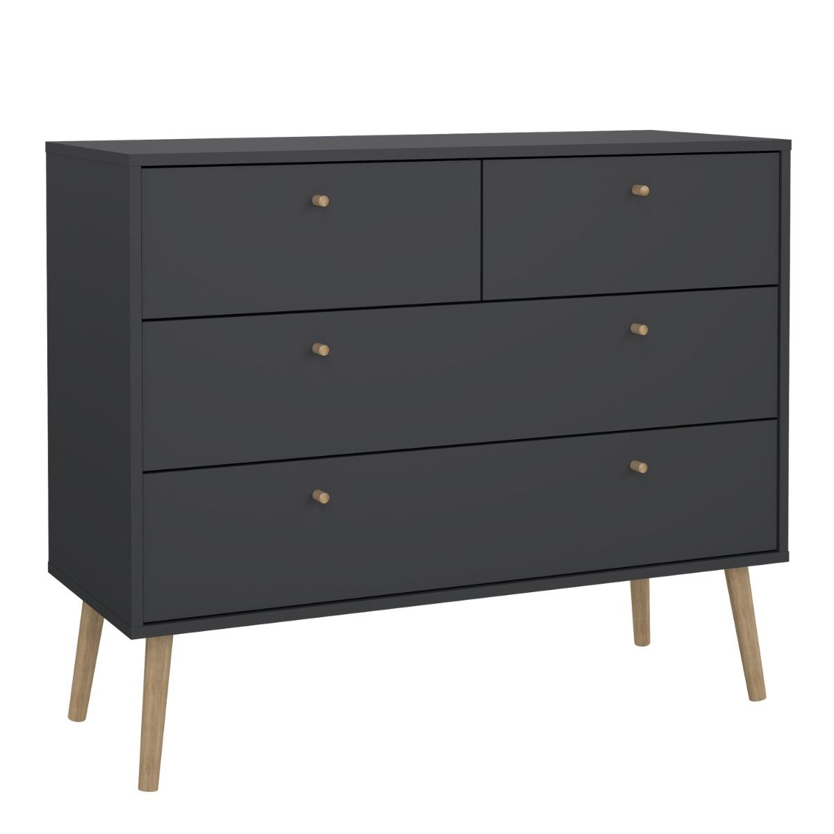 Cumbria Chest 2 + 2 Drawers in Dark Grey - INSIDE HOUSE