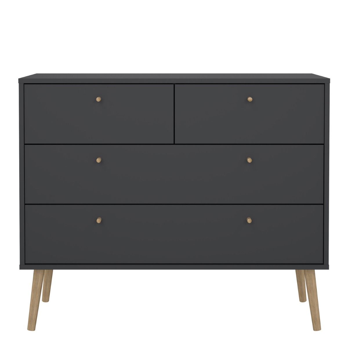 Cumbria Chest 2 + 2 Drawers in Dark Grey - INSIDE HOUSE