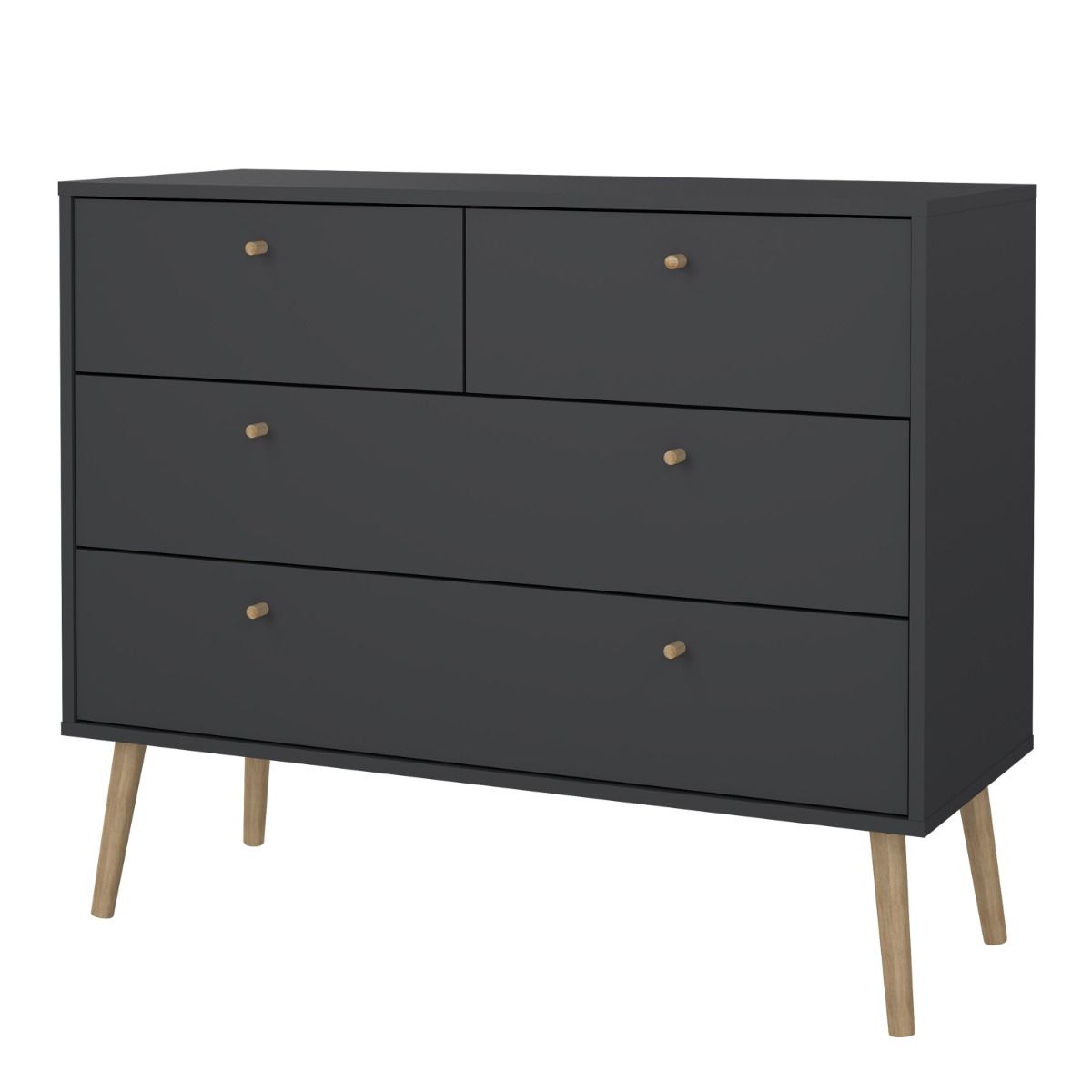 Cumbria Chest 2 + 2 Drawers in Dark Grey - INSIDE HOUSE