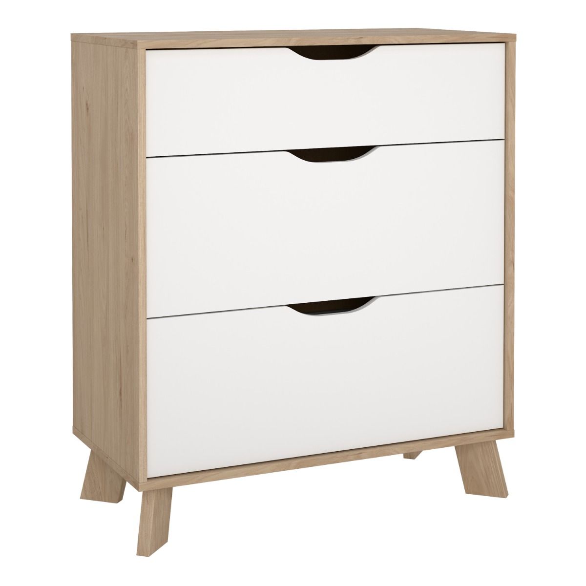 Ikast Chest 3 Drawers in Jackson Hickory and White - INSIDE HOUSE