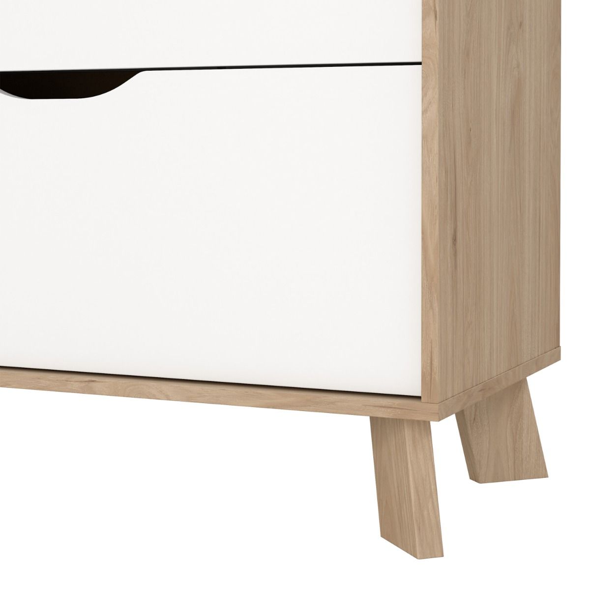 Ikast Chest 3 Drawers in Jackson Hickory and White - INSIDE HOUSE