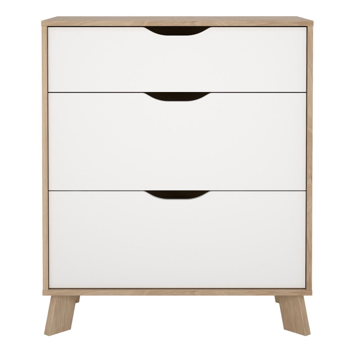 Ikast Chest 3 Drawers in Jackson Hickory and White - INSIDE HOUSE