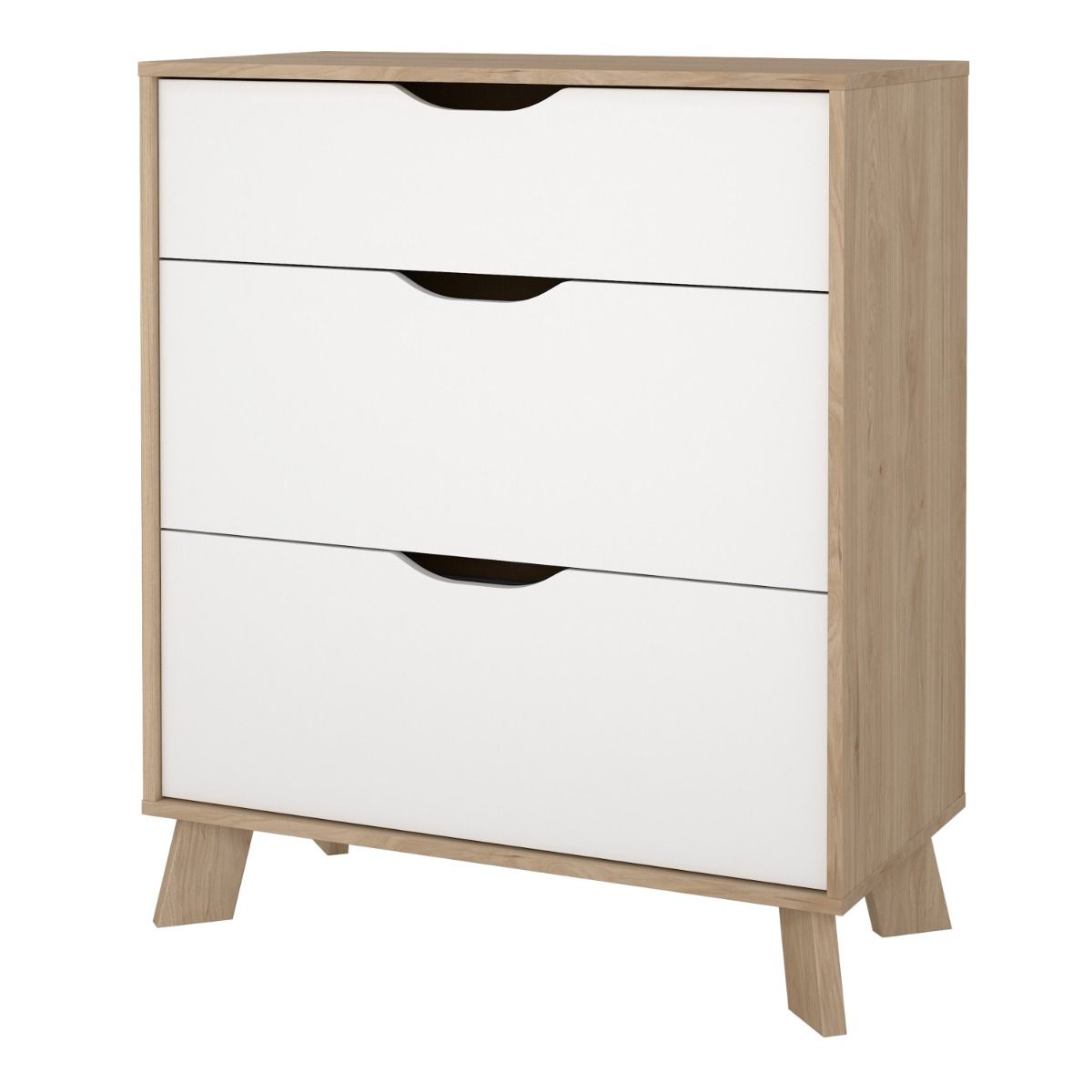 Ikast Chest 3 Drawers in Jackson Hickory and White - INSIDE HOUSE
