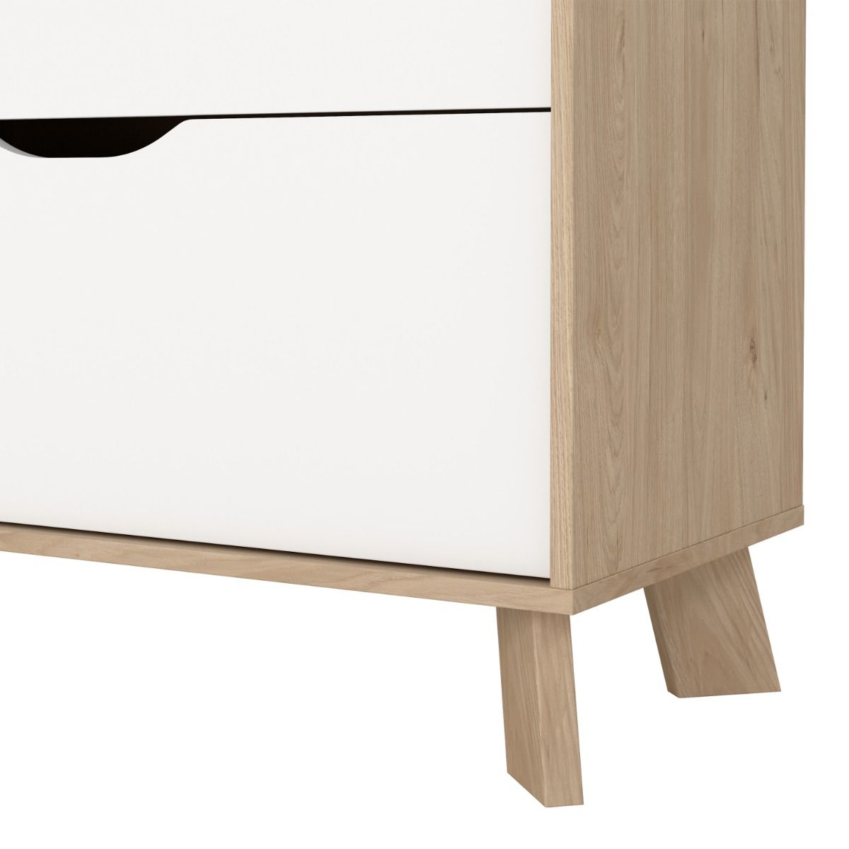 Ikast Double Dresser 6 Drawers in Jackson Hickory and White - INSIDE HOUSE