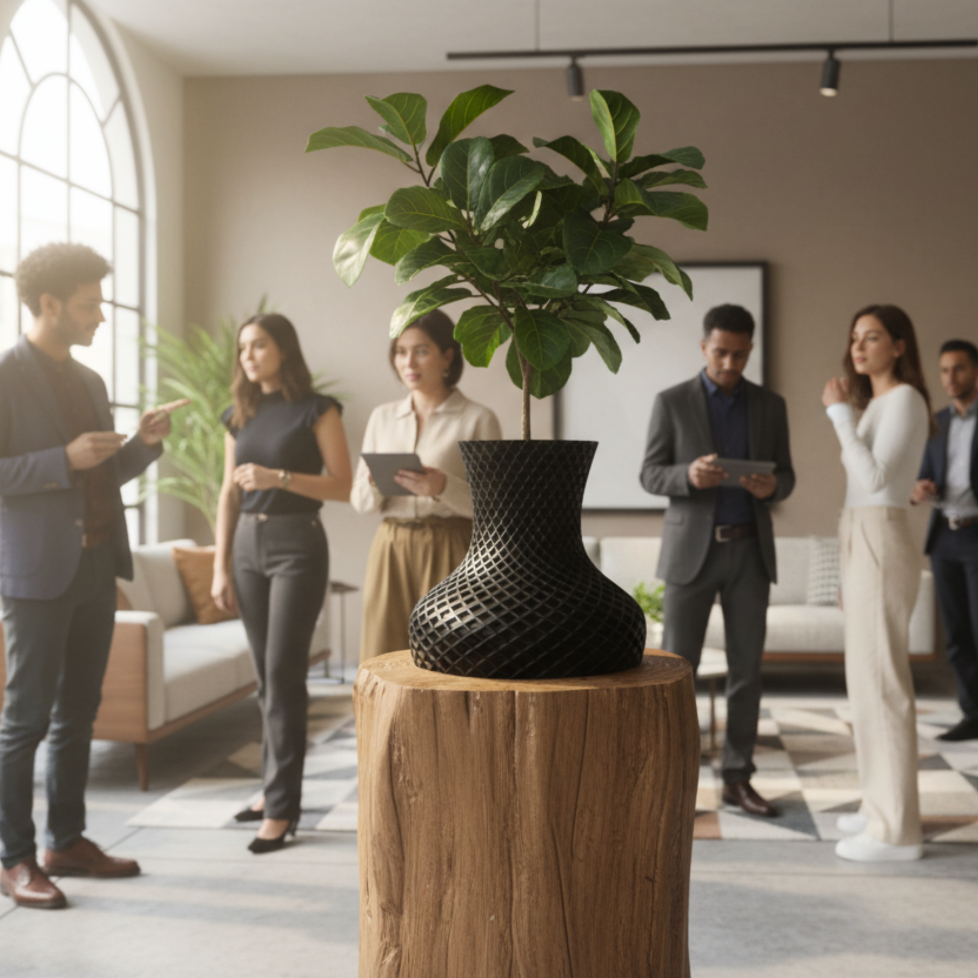 Double Hex Vase for Faux or Real Flowers / Planter - INSIDE HOUSE