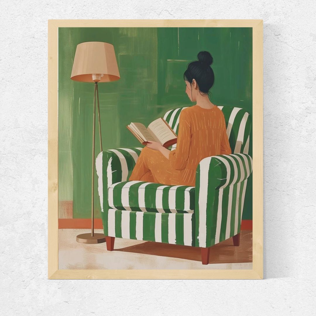 Book Reader Female Portrait Art Print