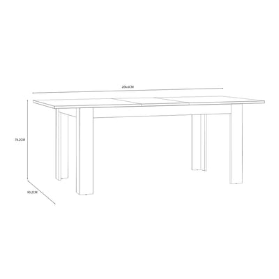 Bohol Extending Dining Table 160-207cm in Riviera Oak/Grey Oak