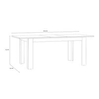 Bohol Extending Dining Table 160-207cm in Riviera Oak/White