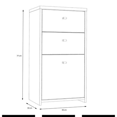 Best Chest Storage Cabinet 2 Drawers 1 Door in Artisan Oak/White
