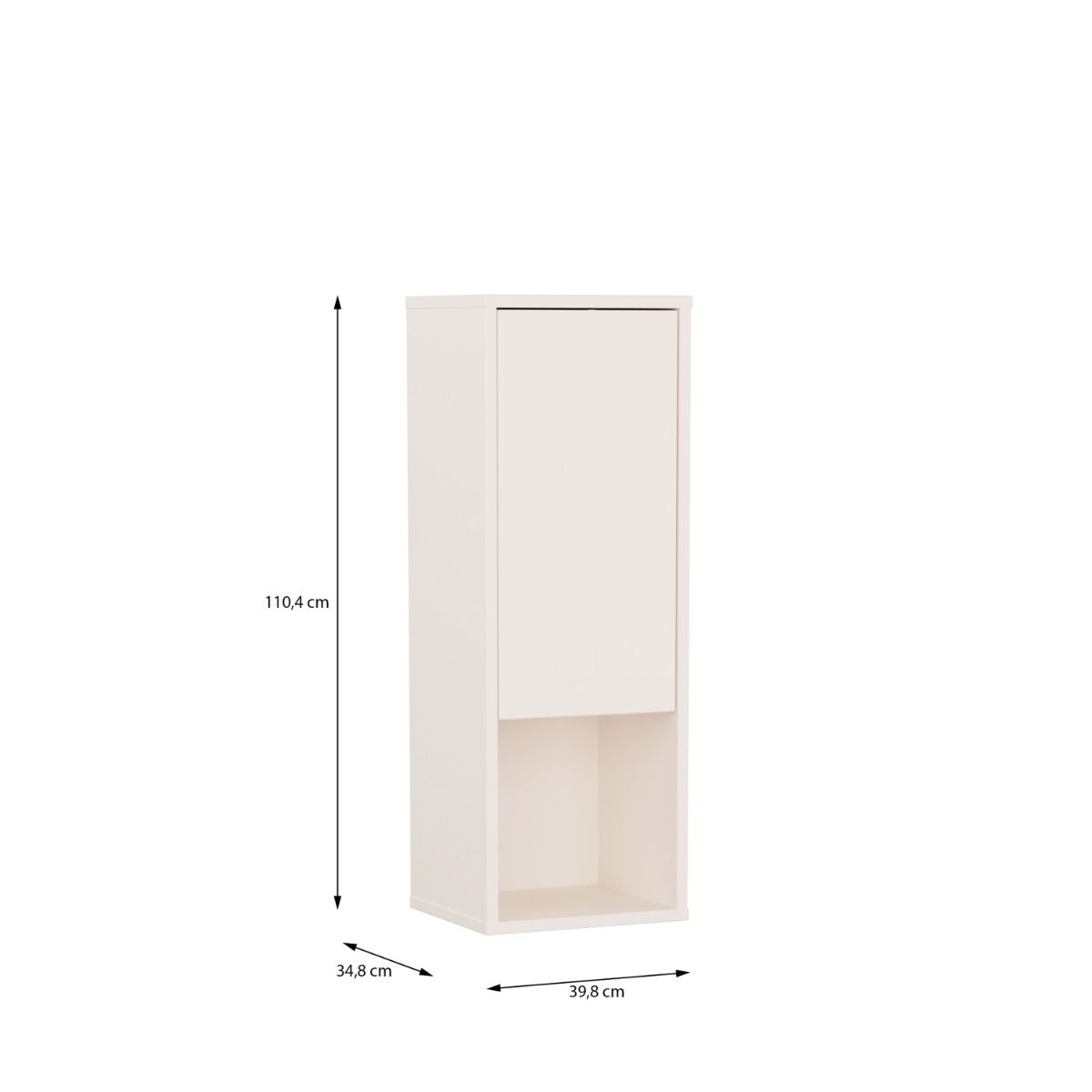 Alice Springs Narrow Cupboard – Sand Finish with Open Base