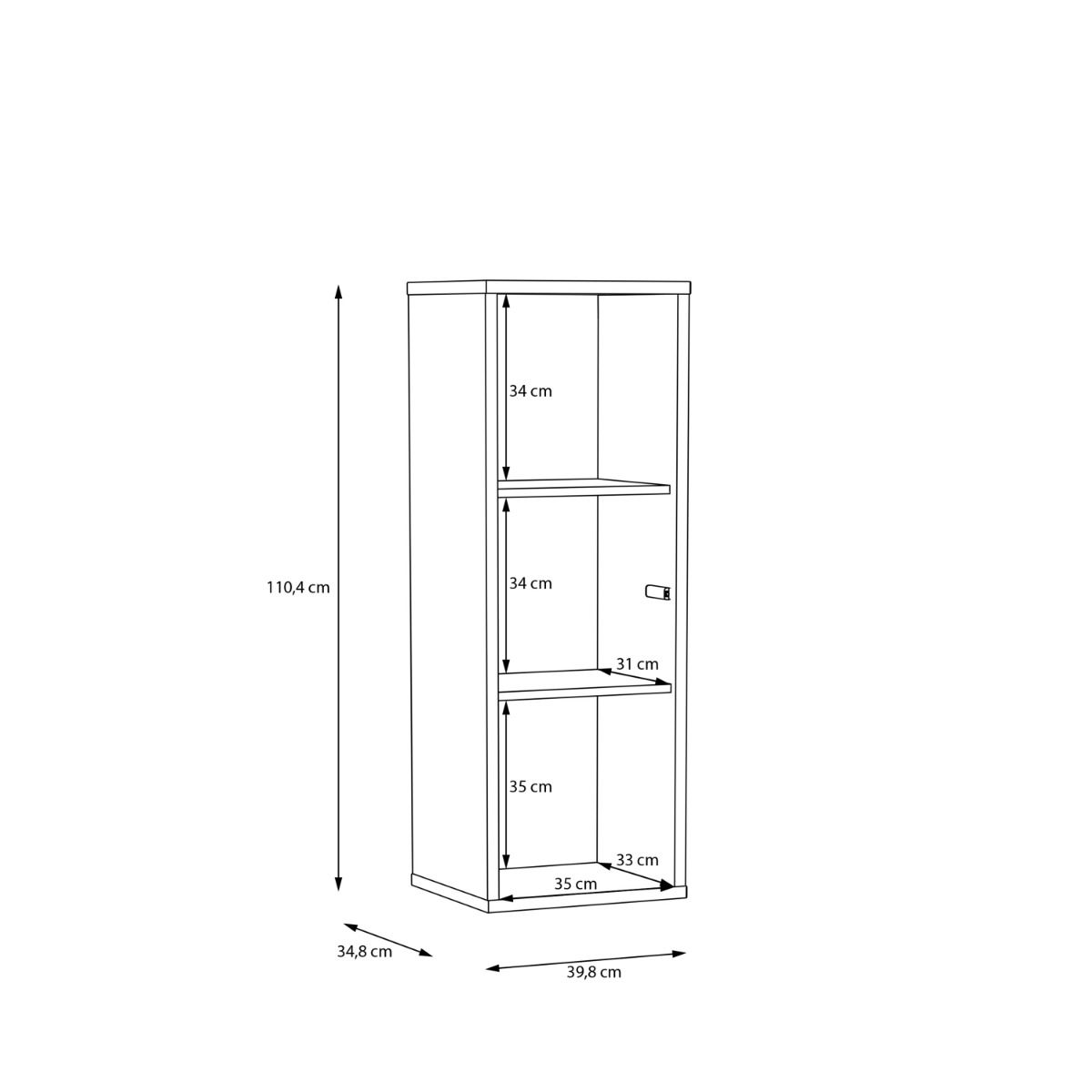 Alice Springs Narrow Cupboard – Sand Finish with Open Base