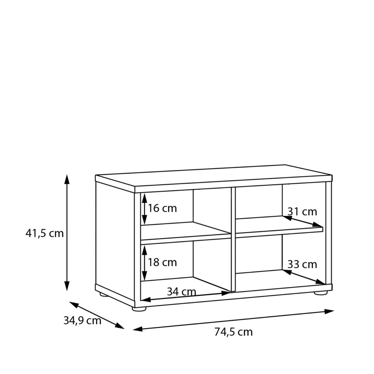 Alice Springs Storage Bench – Elegancia Oak Finish with 2 Doors