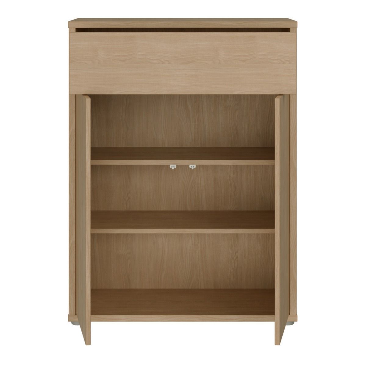 Alice Springs Shoe Cabinet – Elegancia Oak Finish with 2 Doors &amp; Drawer