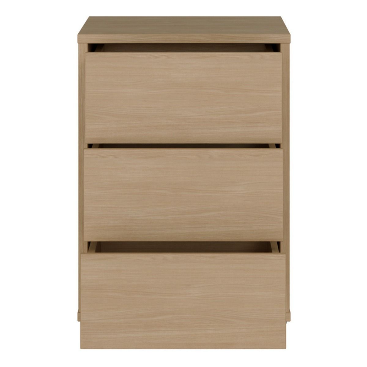 Alice Springs Bedside Cabinet – Elegancia Oak Finish with 3 Drawers