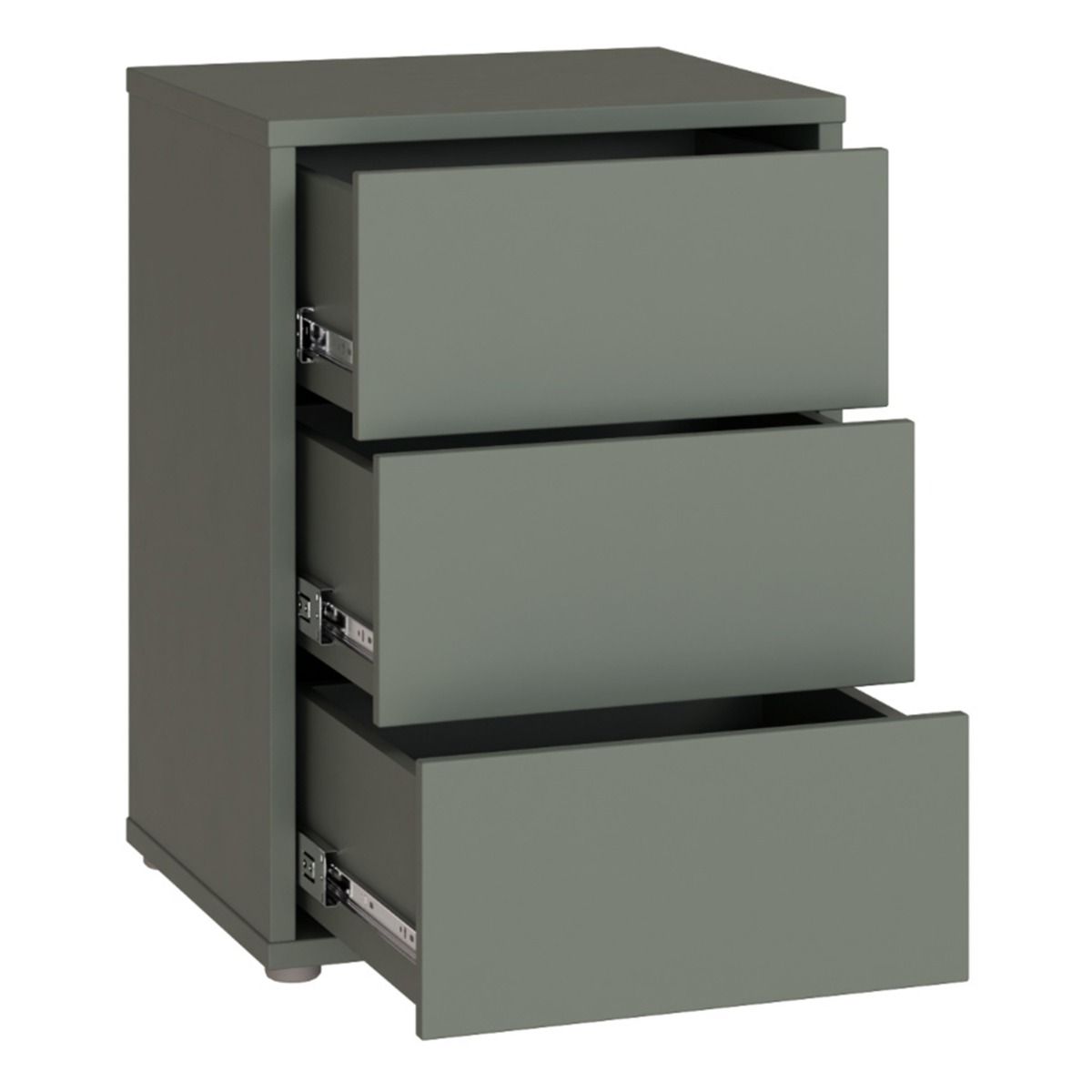 Alice Springs Bedside Cabinet – Sage Green Finish with 3 Drawers