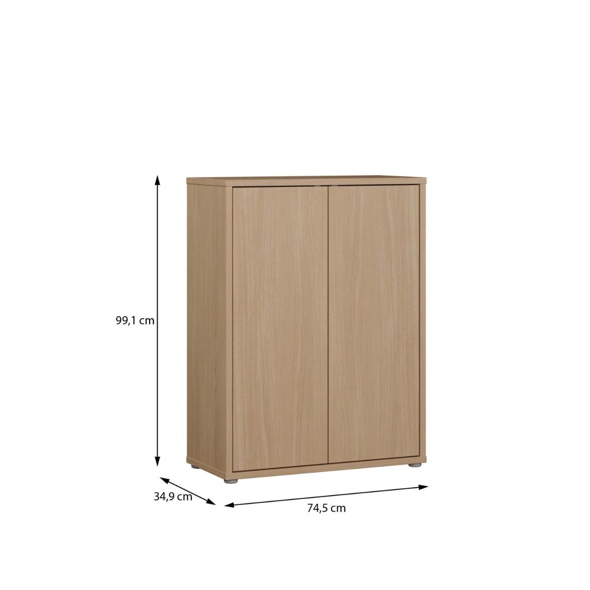 Alice Springs Shoe Cabinet – Elegancia Oak Finish with 2 Doors