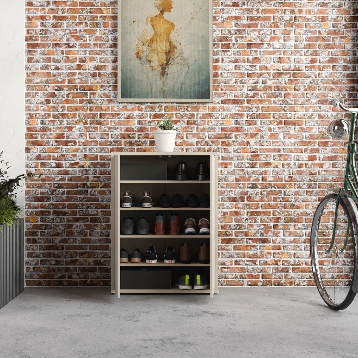 Alice Springs Shoe Cabinet – Sand Finish with 2 Doors