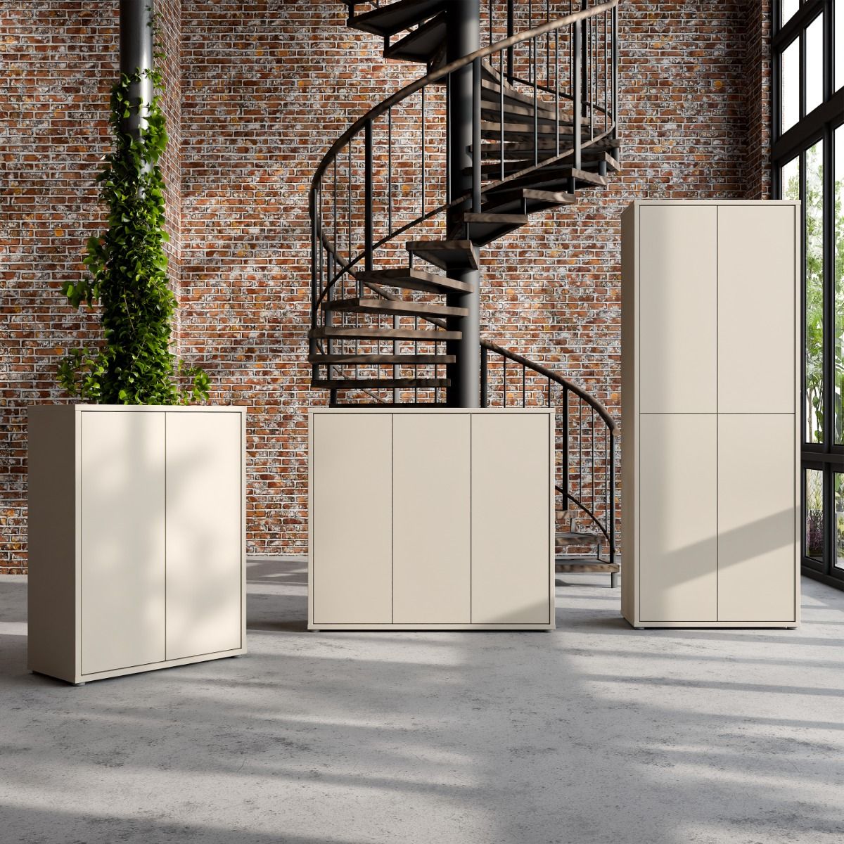 Alice Springs Shoe Cabinet – Sand Finish with 2 Doors