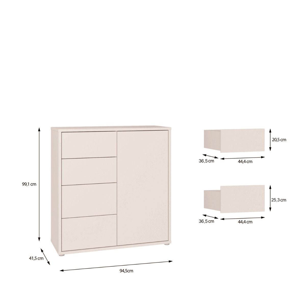 Alice Springs Storage Unit – Sand Finish with 4 Drawers &amp; Door