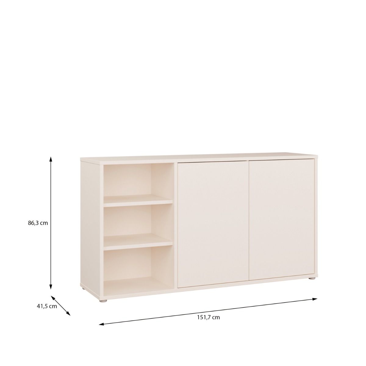 Alice Springs Sideboard – Sand Finish with 2 Doors &amp; Open Shelving