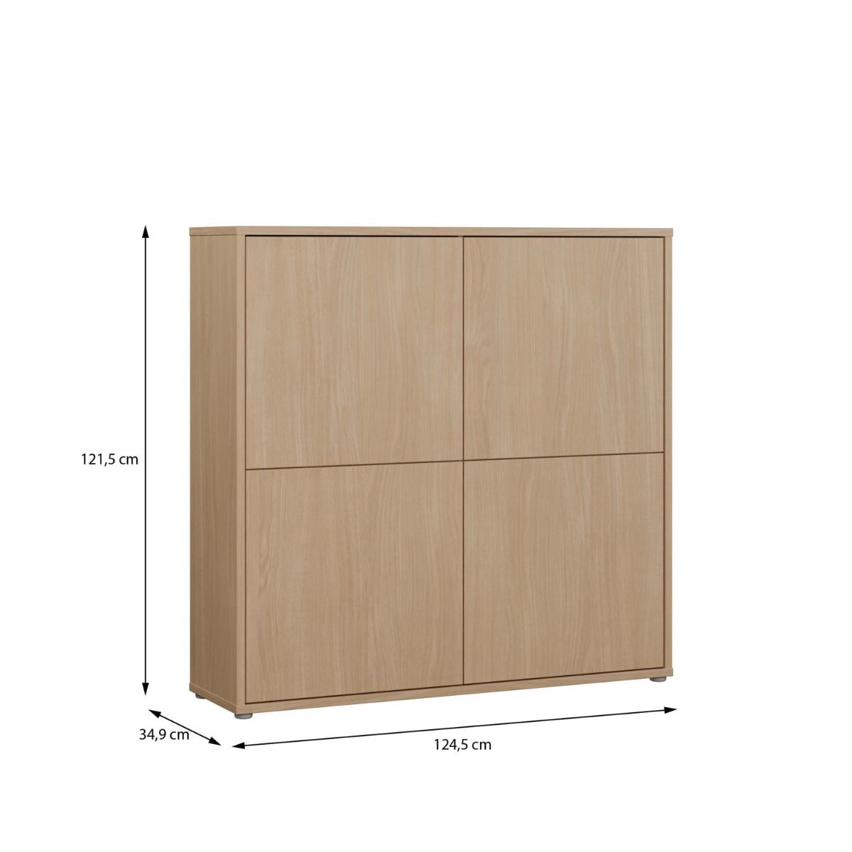 Alice Springs Large Storage Cabinet – Elegancia Oak Finish with 4 Doors