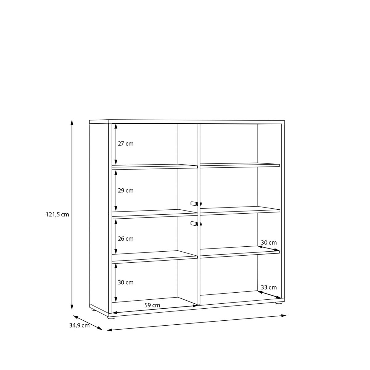 Alice Springs Large Storage Cabinet – Elegancia Oak Finish with 4 Doors