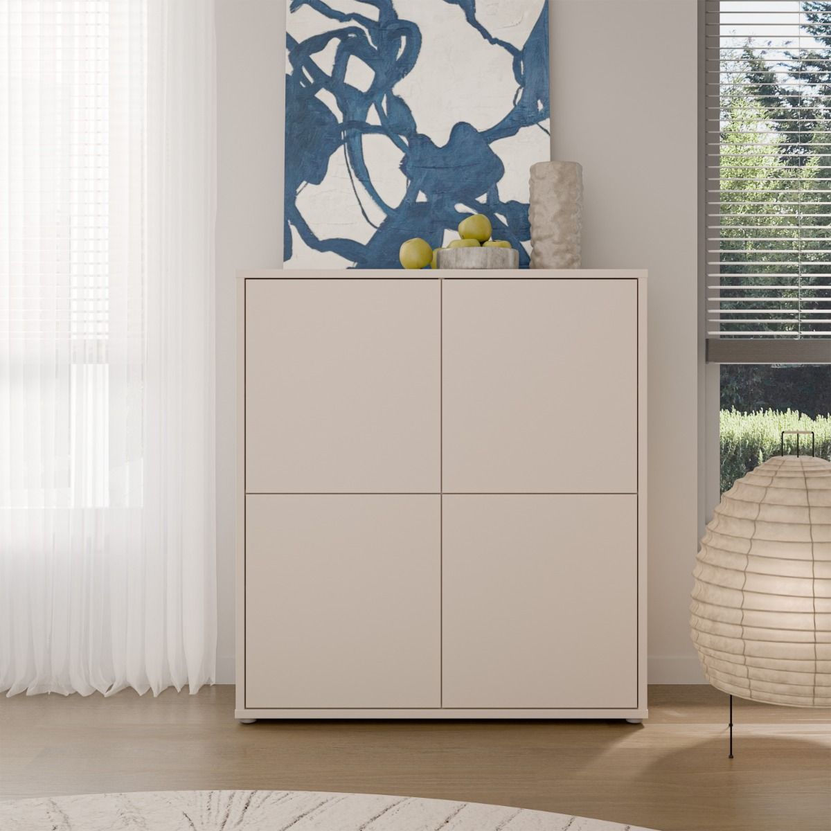 Alice Springs Storage Cabinet – Sand Finish with 4 Doors