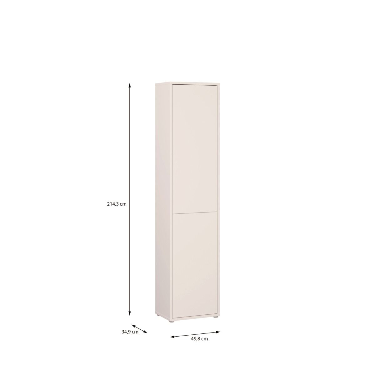 Alice Springs Narrow Tall Cupboard – Sand Finish with 2 Doors