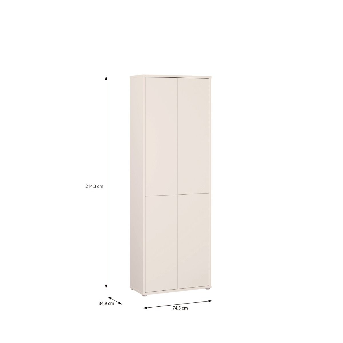 Alice Springs Tall Storage Cabinet – Sand Finish with 4 Doors