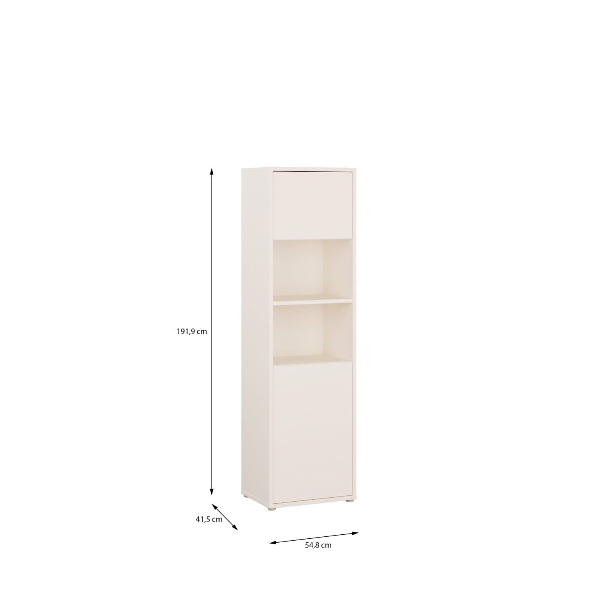 Alice Springs Tall Storage Cabinet – Sand Finish with Open Shelving