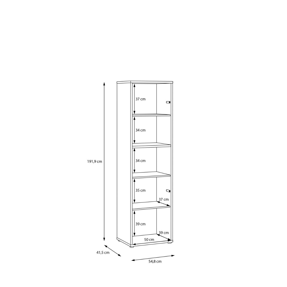 Alice Springs Tall Storage Cabinet – Sand Finish with Open Shelving