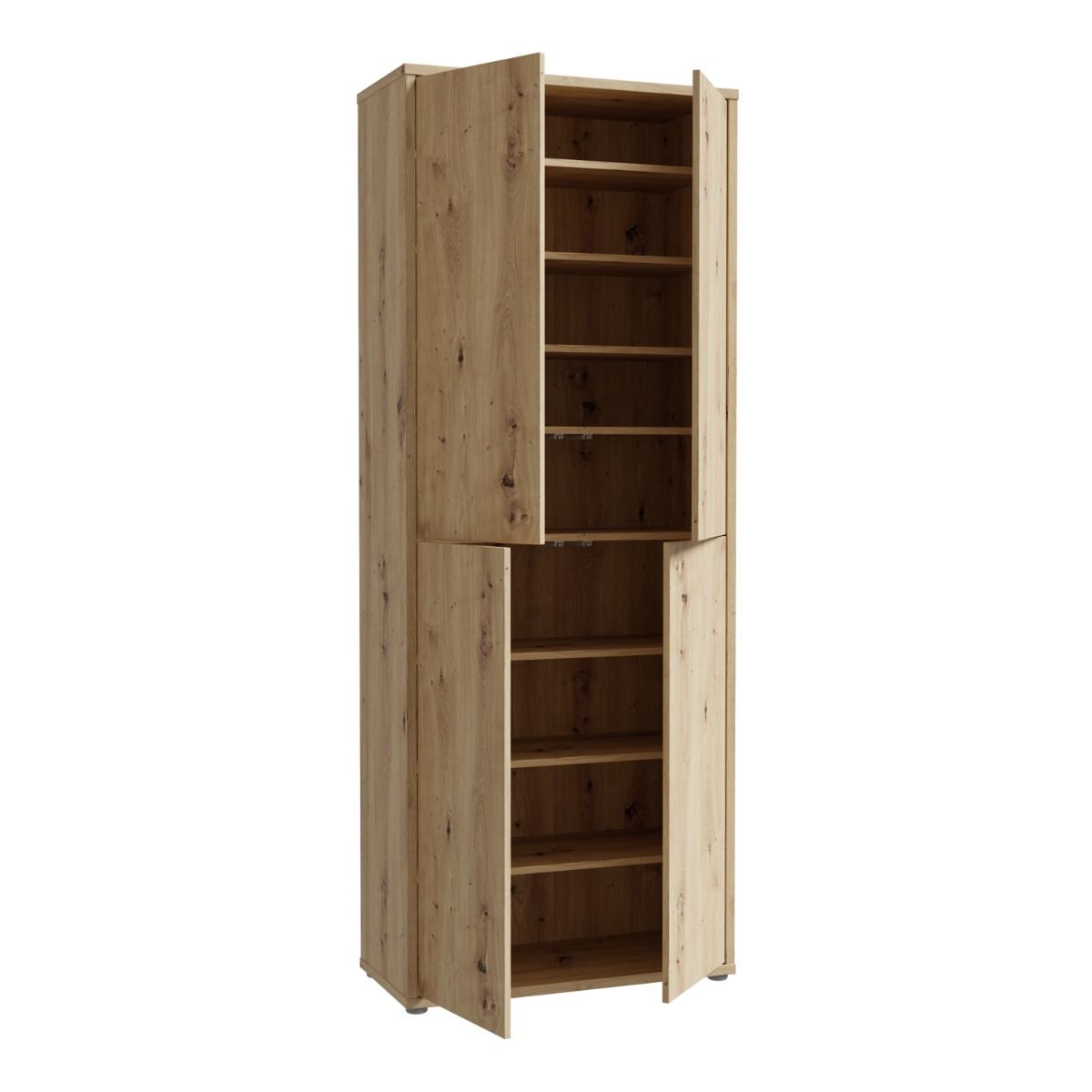 Alice Springs Tall Shoe Cabinet – Artisan Oak Finish with 4 Doors