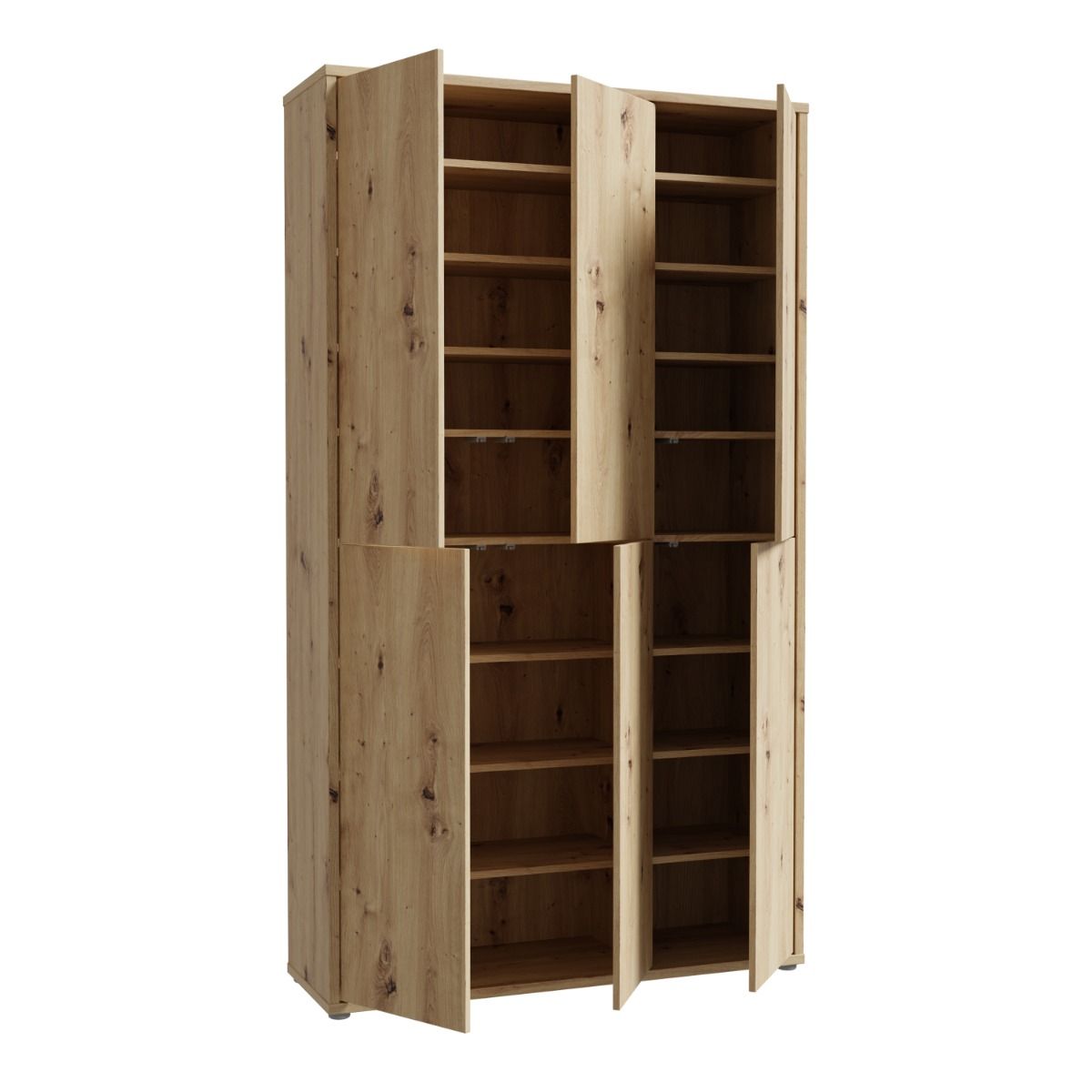 Alice Springs Tall Shoe Cabinet – Artisan Oak Finish with 6 Doors