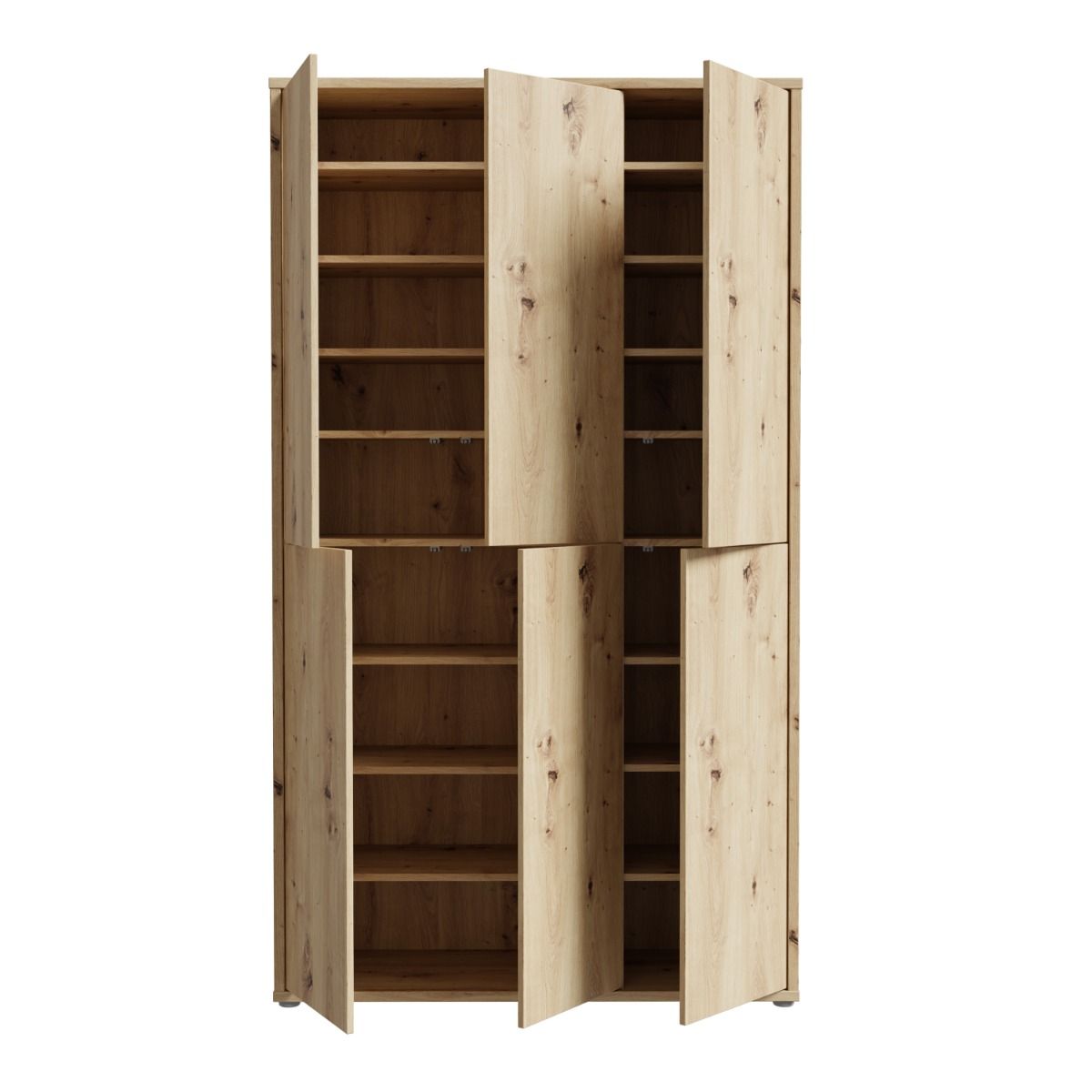 Alice Springs Tall Shoe Cabinet – Artisan Oak Finish with 6 Doors
