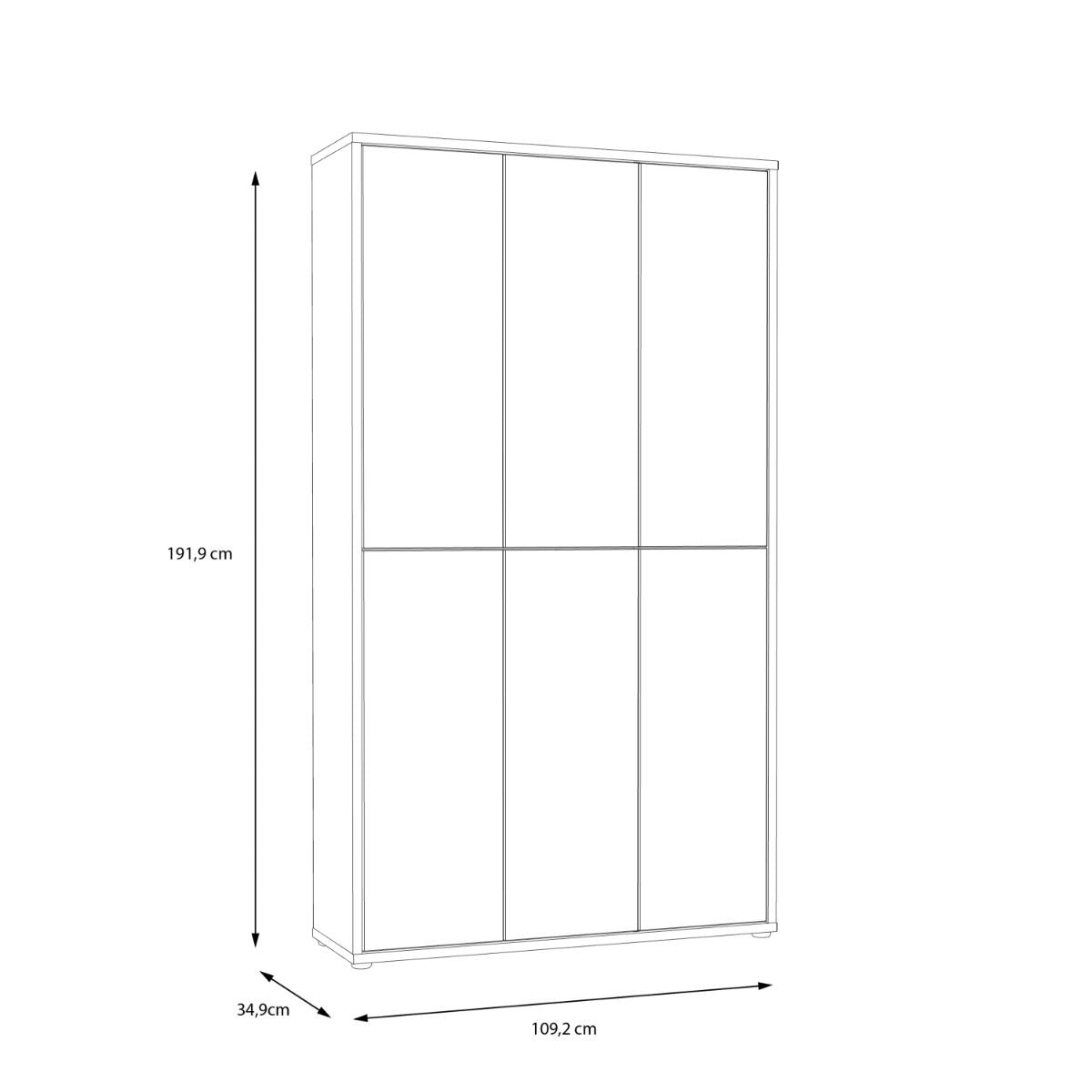 Alice Springs Tall Shoe Cabinet – Artisan Oak Finish with 6 Doors