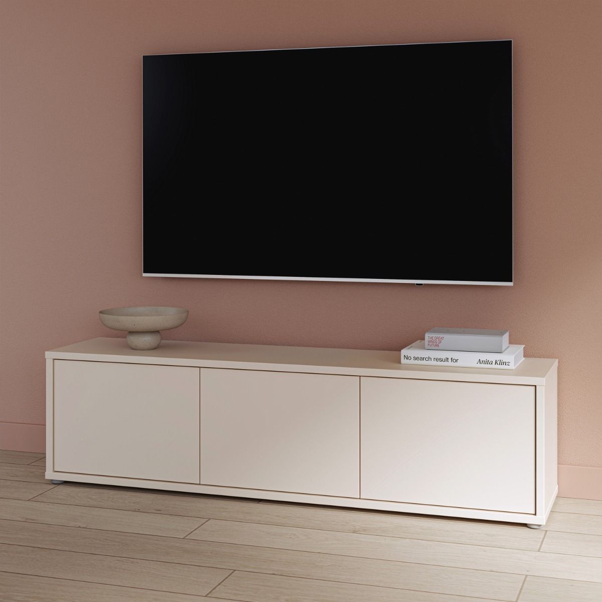 Alice Springs Wide TV Cabinet – Sand Finish with 3 Flip Doors