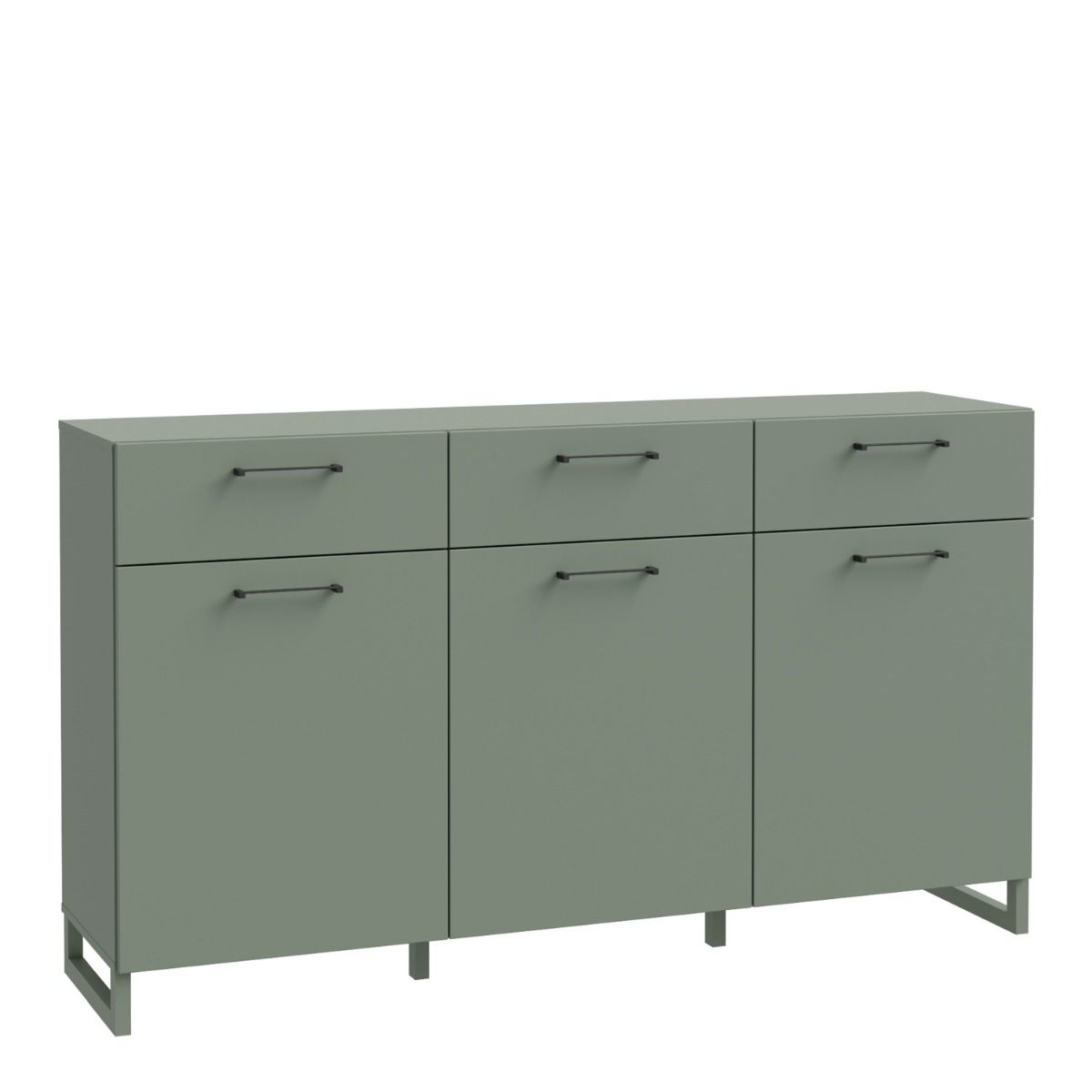 Sali 3 Door 3 Drawer Chest in Sage Green - INSIDE HOUSE