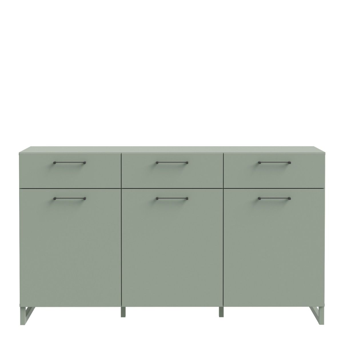 Sali 3 Door 3 Drawer Chest in Sage Green - INSIDE HOUSE