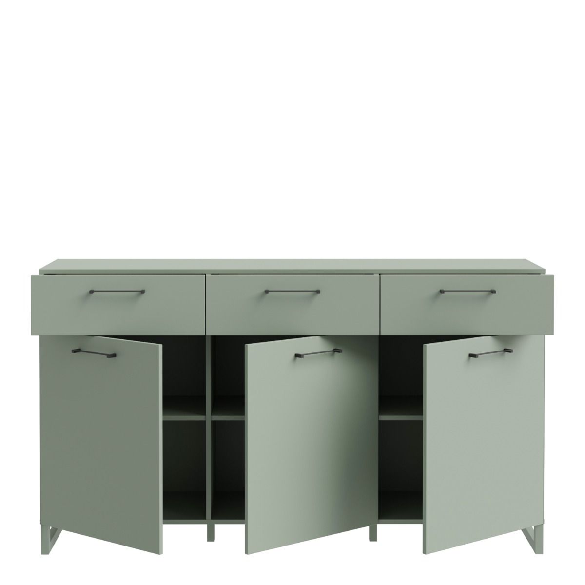 Sali 3 Door 3 Drawer Chest in Sage Green - INSIDE HOUSE