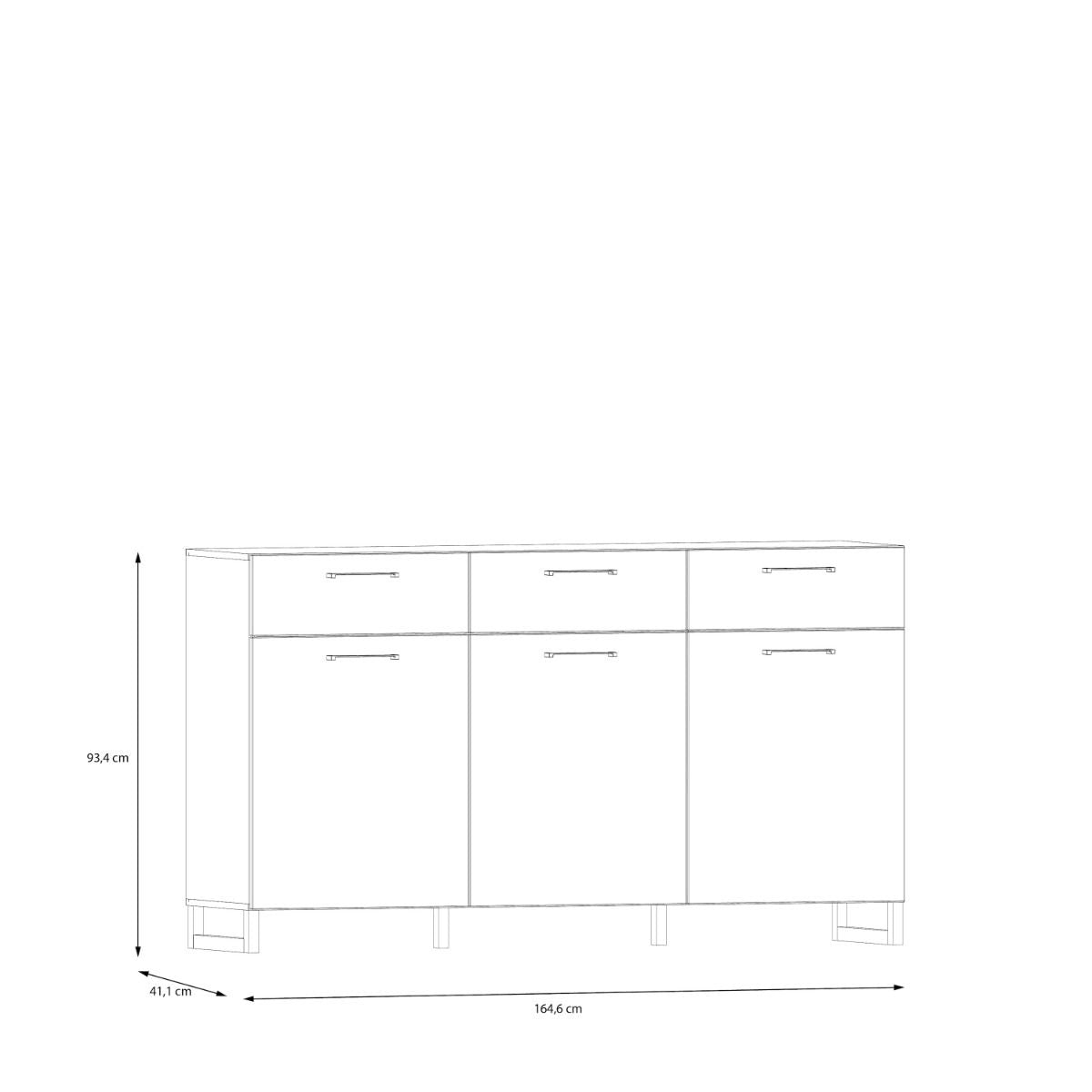 Sali 3 Door 3 Drawer Chest in Sage Green - INSIDE HOUSE