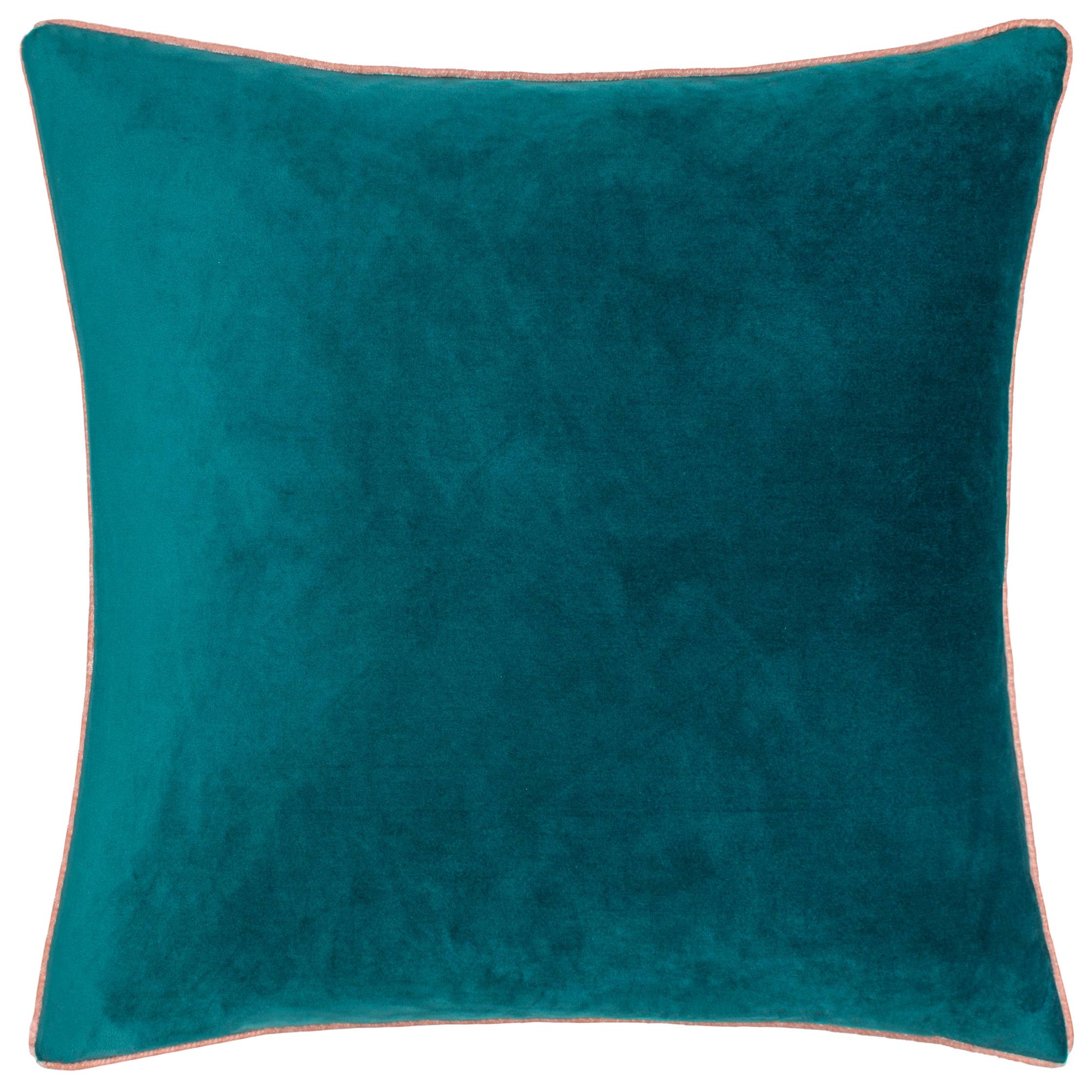 Meridian Velvet Cushion Teal/Blush: Teal/Blush / Feather Rich Filled / 55 x 55cm - INSIDE HOUSE
