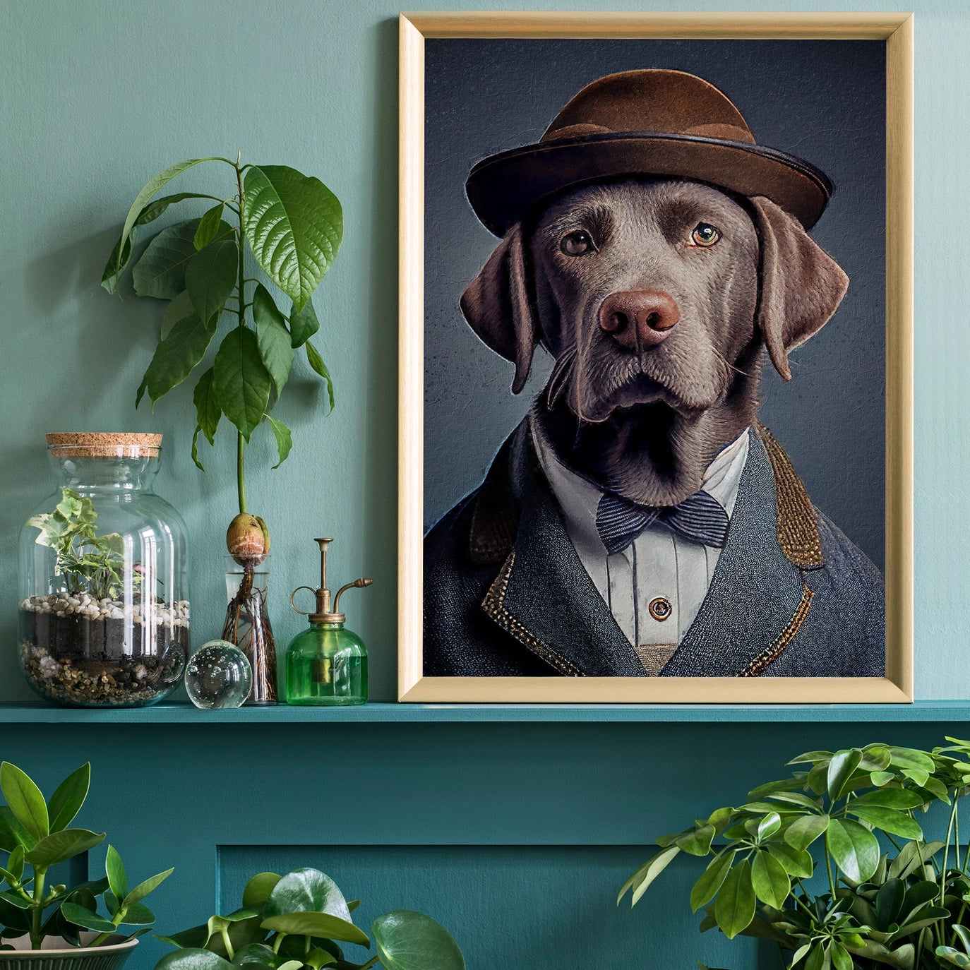 Black Labrador Animal Head Print - INSIDE HOUSE