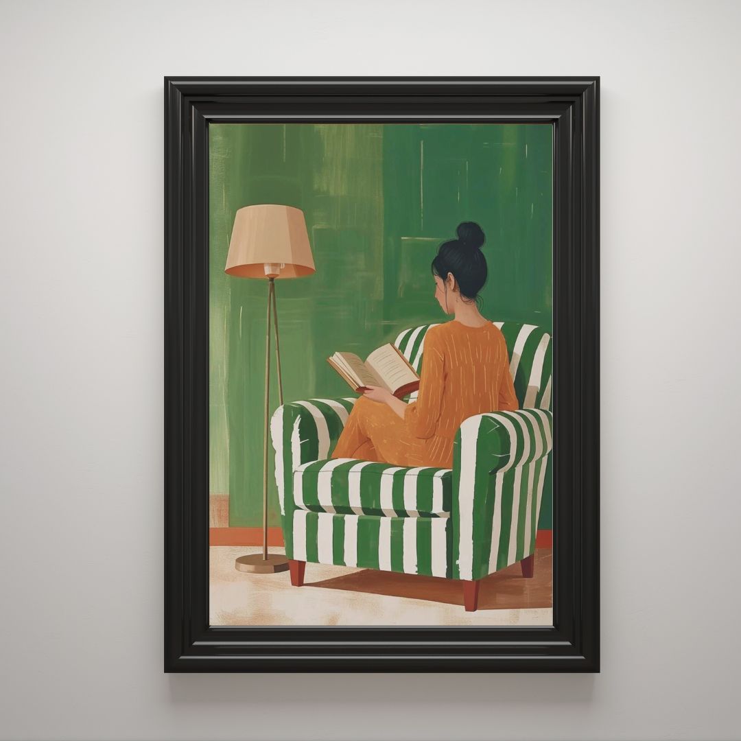 Book Reader Female Portrait Art Print
