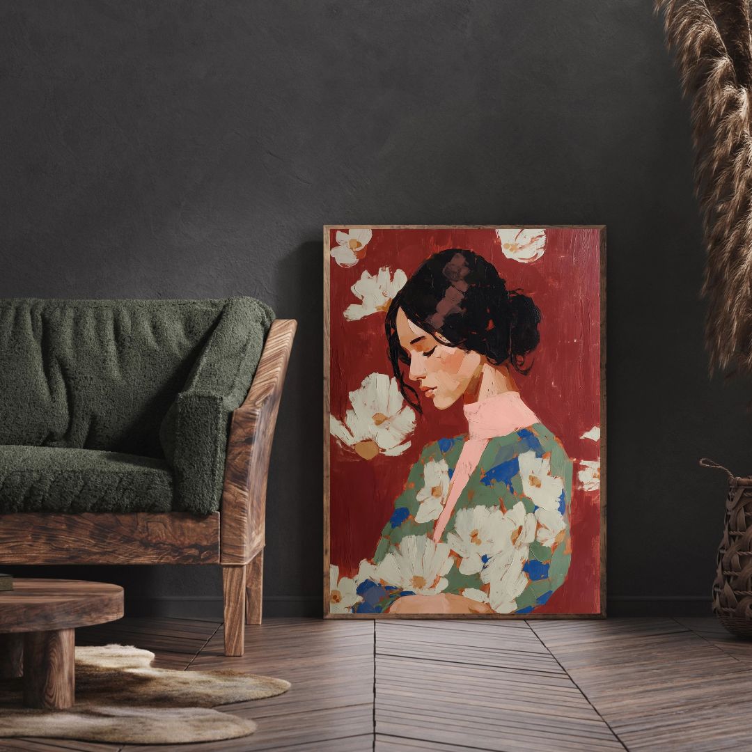 Impressionist Female Portrait Art Print - INSIDE HOUSE