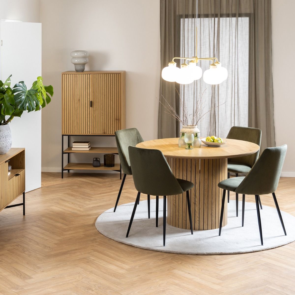 Ines Dining Chair in Olive Green Set of 4 - INSIDE HOUSE