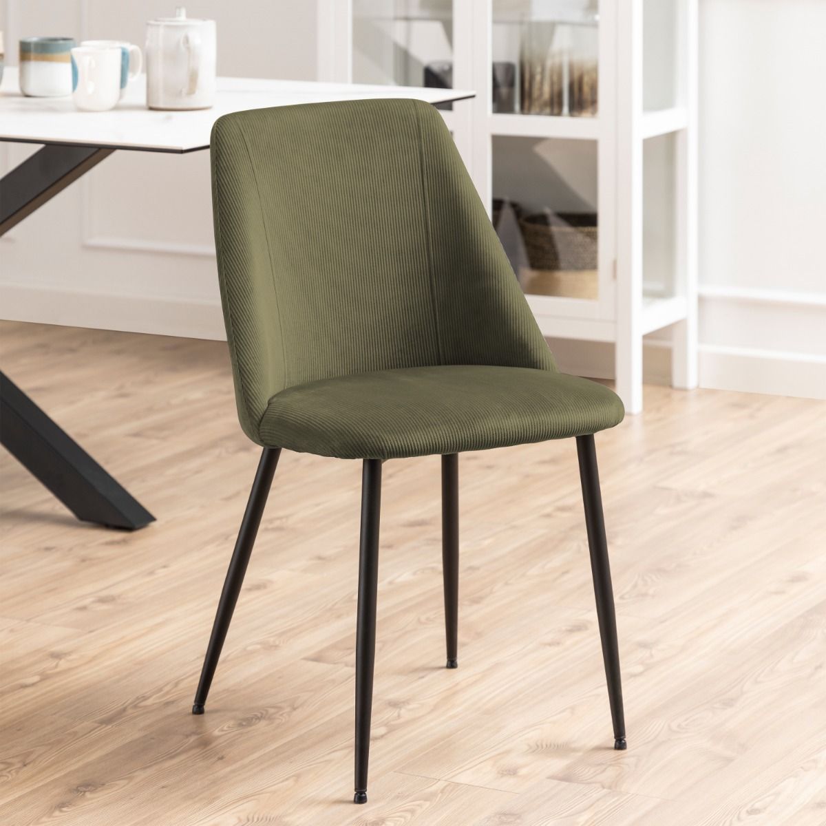 Ines Dining Chair in Olive Green Set of 4 - INSIDE HOUSE