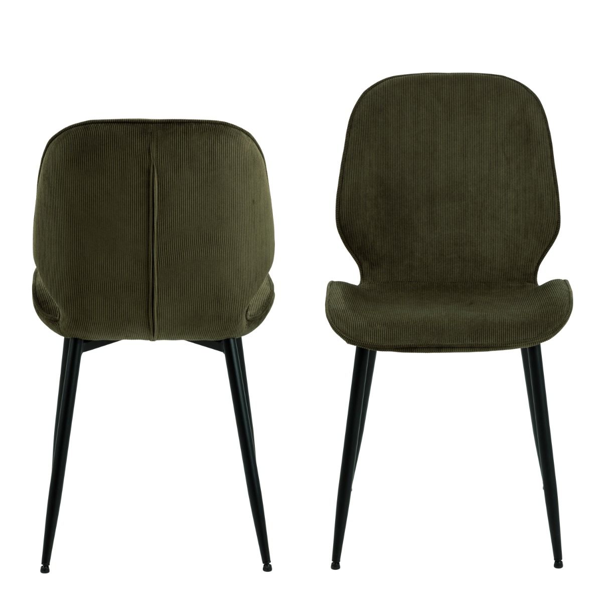 Femke Dining Chair in Olive Green Set of 4 - INSIDE HOUSE