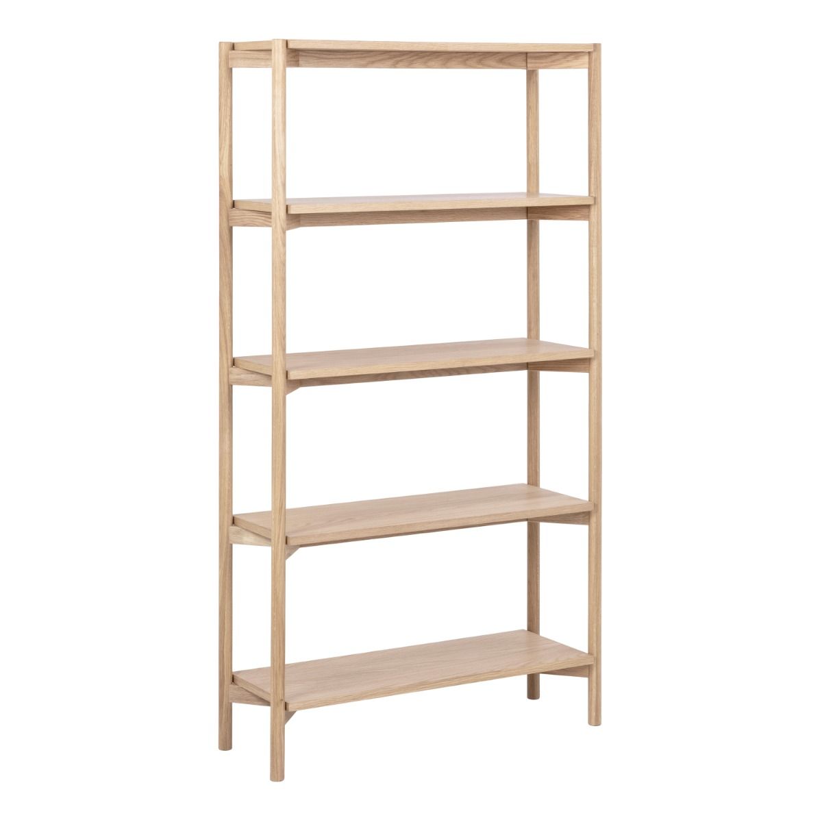 Braidwood Tall Bookcase with 5 Shelves in White Oak - INSIDE HOUSE