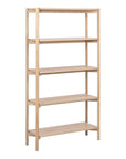Braidwood Tall Bookcase with 5 Shelves in White Oak - INSIDE HOUSE